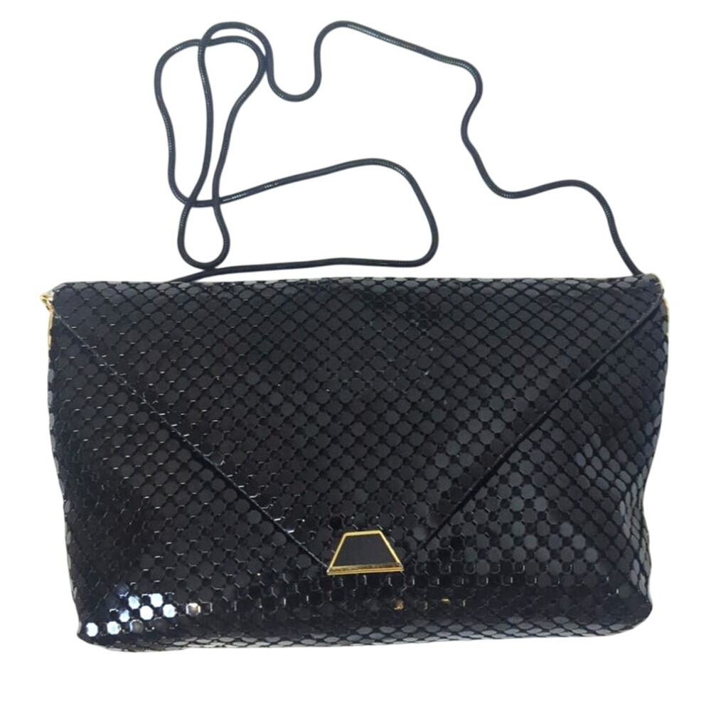 Vintage 70's Slinky Beaded Crossbody Shoulder Bag Evening Classic